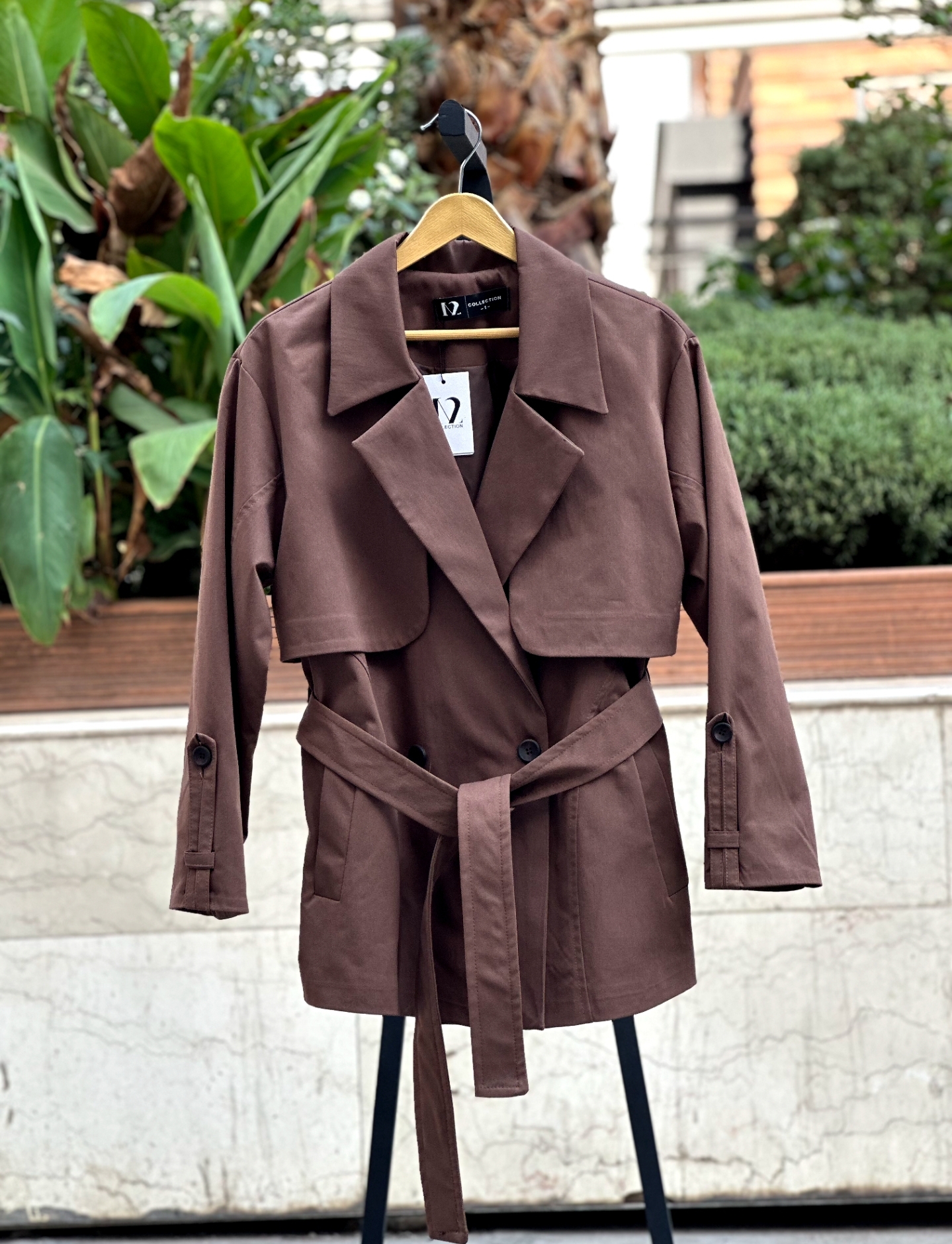 ترنچ کت کلاسیک پارچه کتان زارا قد 70